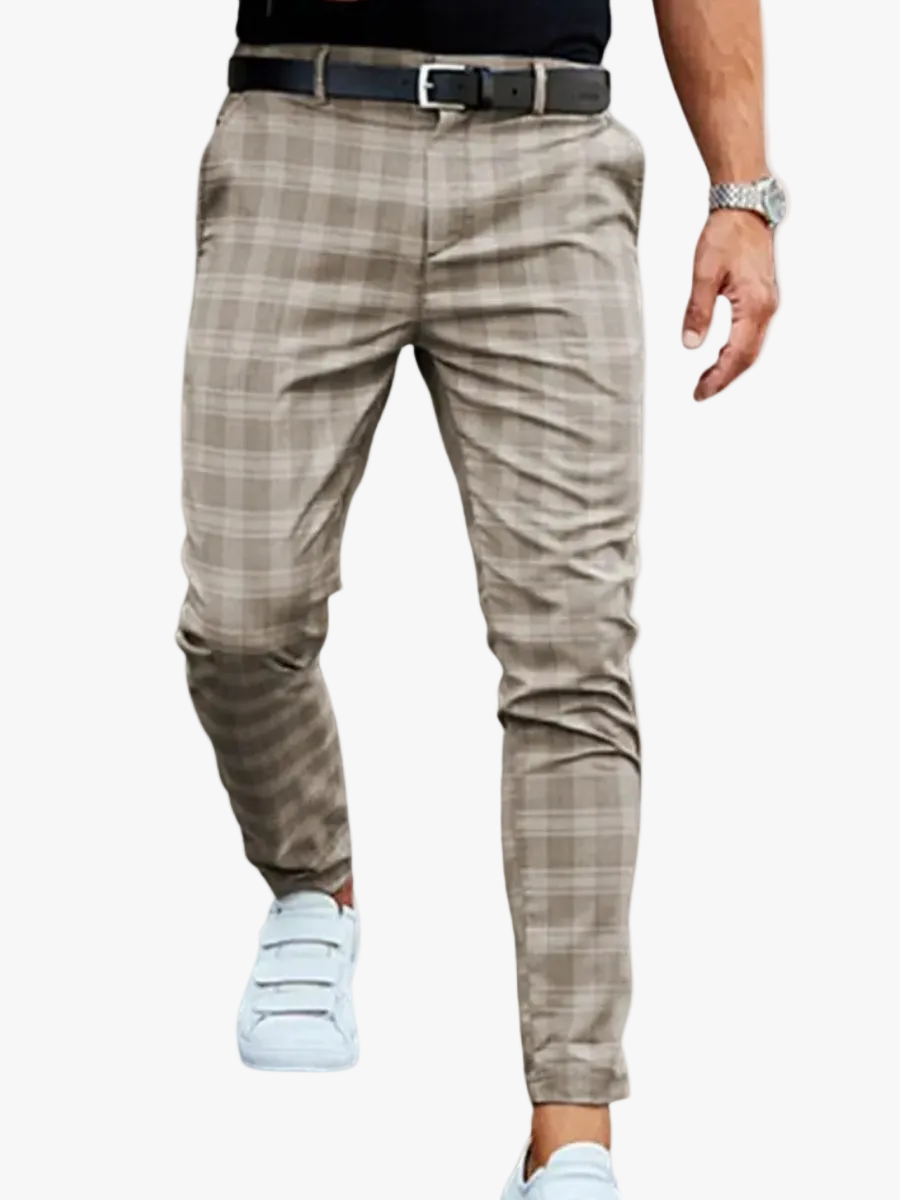 Men's Plaid Pants | Belt Loops & Cropped Tapered Leg