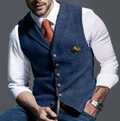 Men's Suit Vest | Notched Lapels & Chain Accent