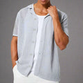 Men's Open Knit Camp Shirt | Textured Summer Style