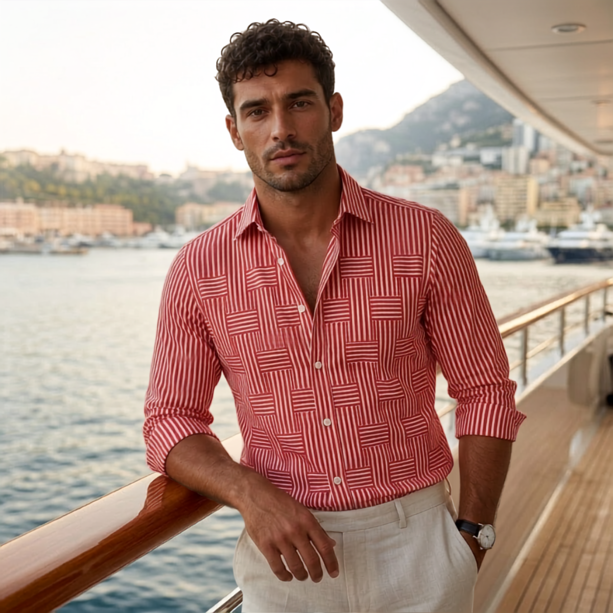Men's Striped Long Sleeve Shirt | Smart Casual Staple
