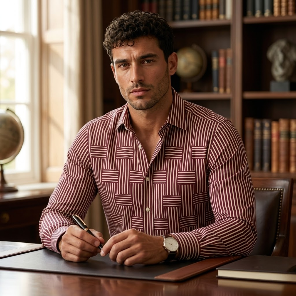 Men's Striped Long Sleeve Shirt | Smart Casual Staple