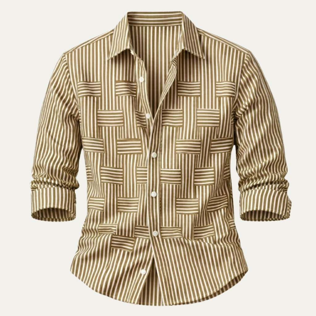Men's Striped Long Sleeve Shirt | Smart Casual Staple