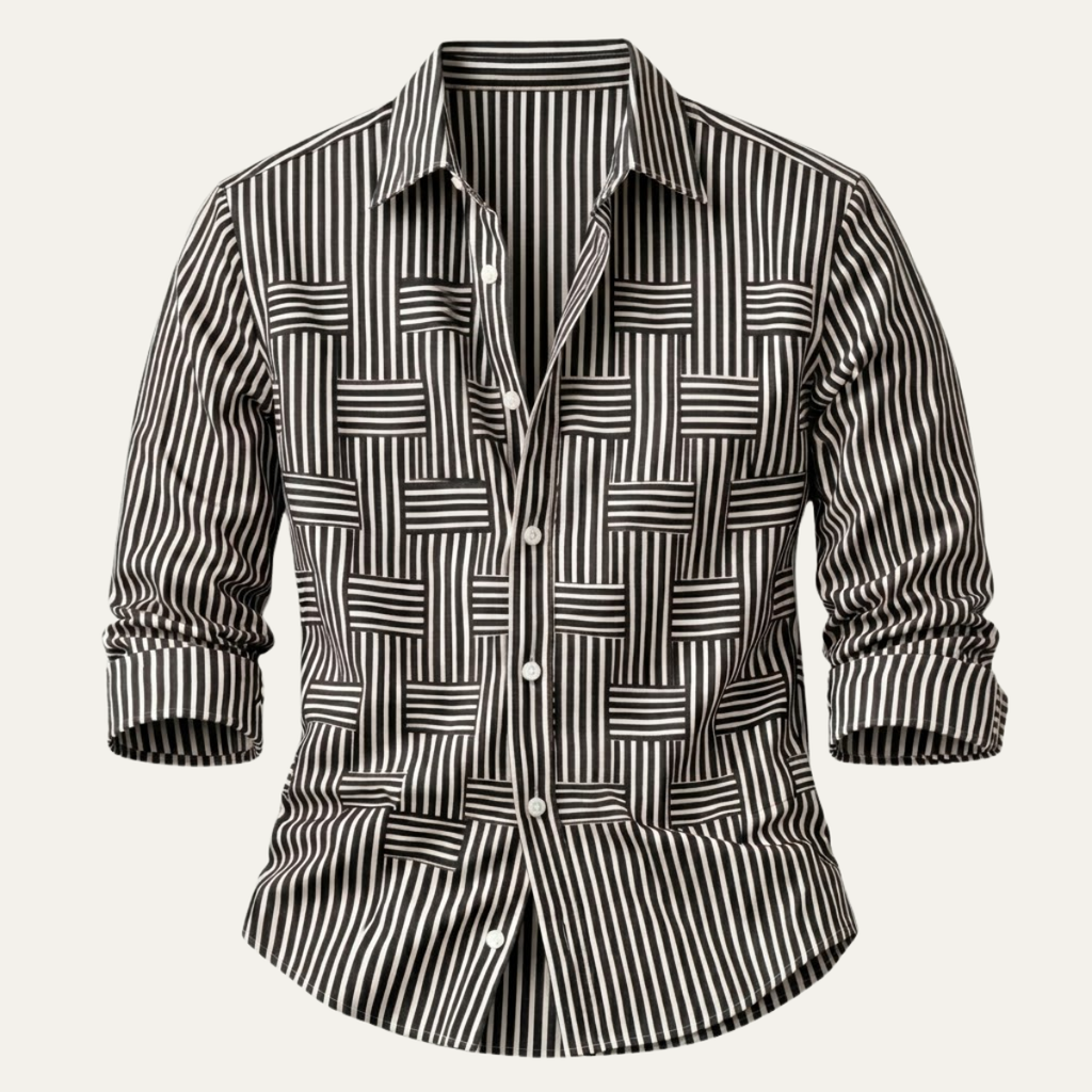 Men's Striped Long Sleeve Shirt | Smart Casual Staple
