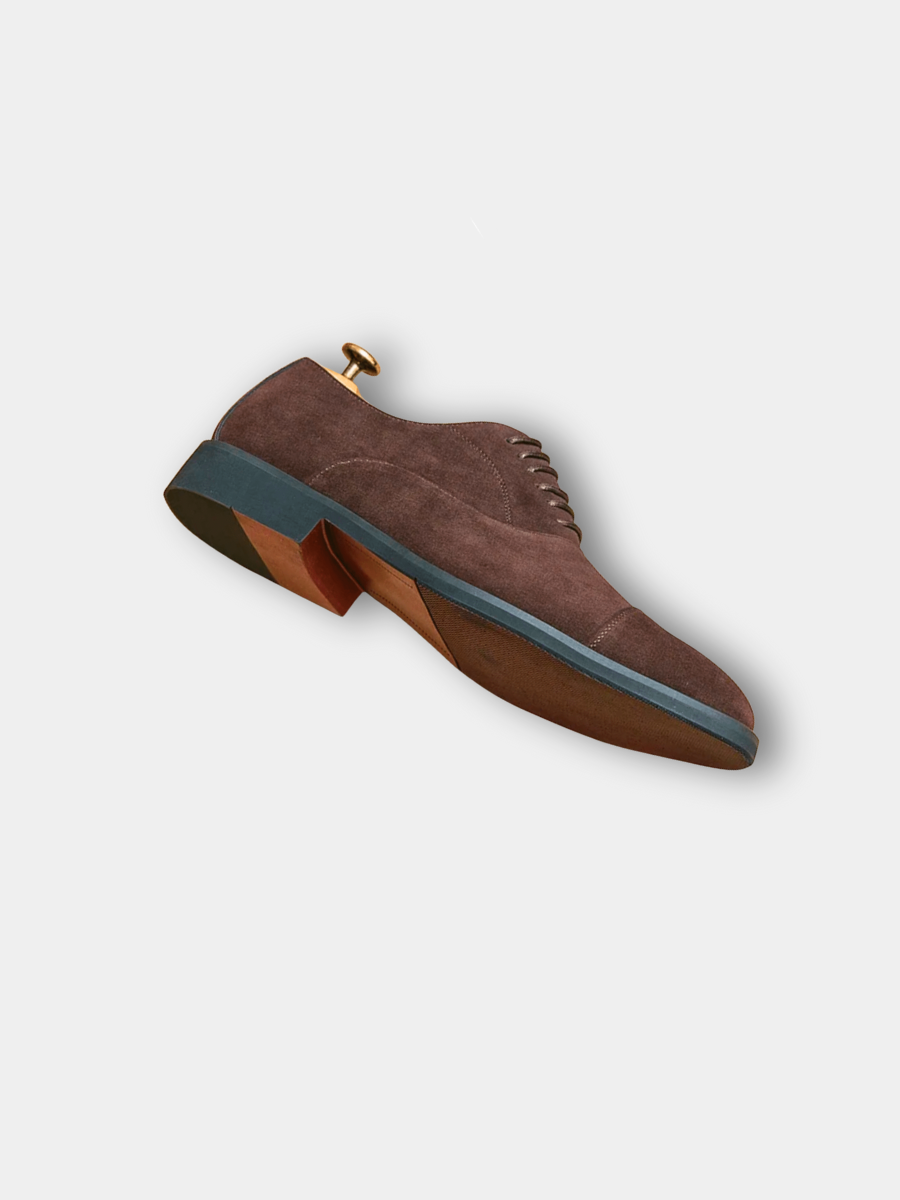 Men's Suede Loafers | Lace-Up Front & Cap-Toe Stitching