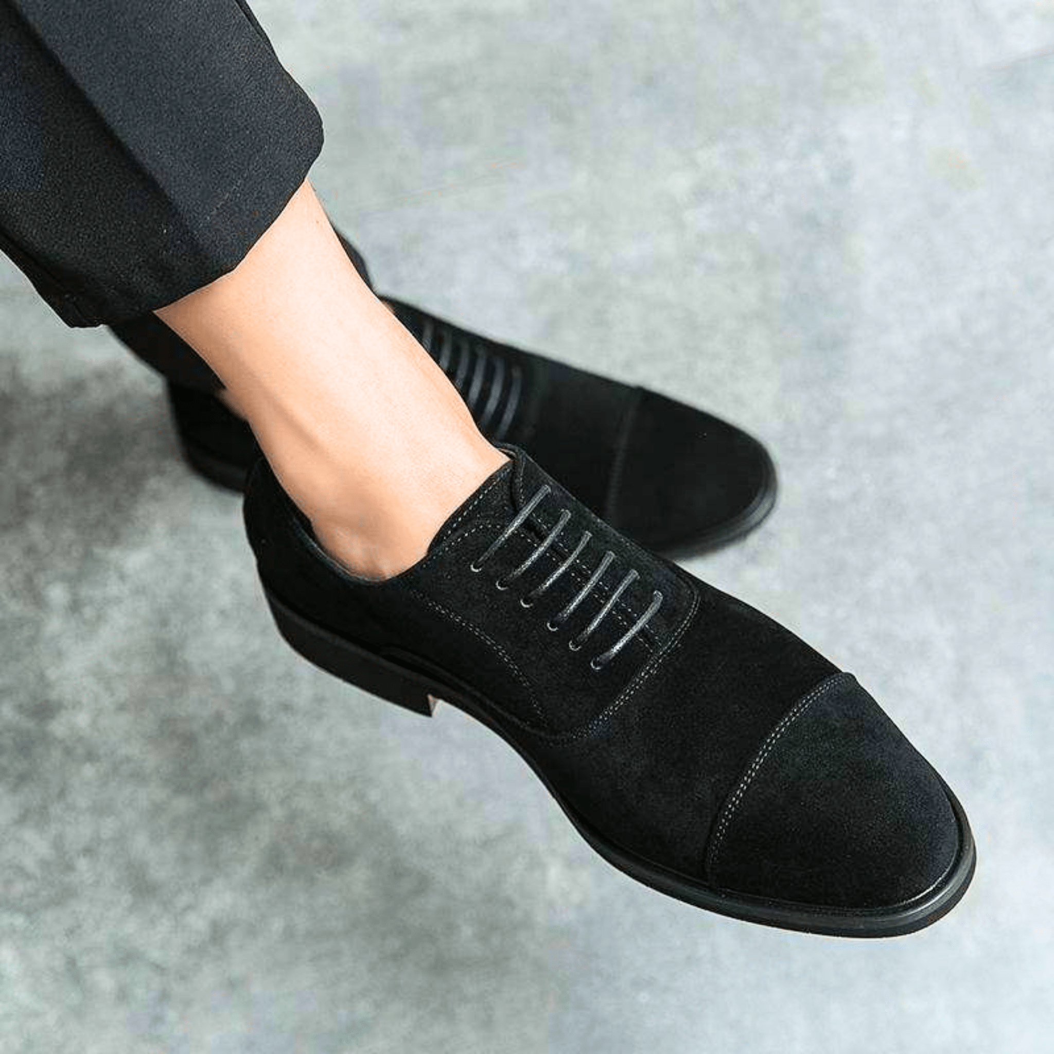 Men's Suede Loafers | Lace-Up Front & Cap-Toe Stitching