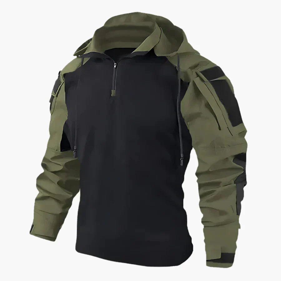 Men's Tactical Synthetic Pullover Jacket | Half Zip & Hood