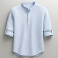Men's Weave Shirt | Band Collar & Roll Tabs