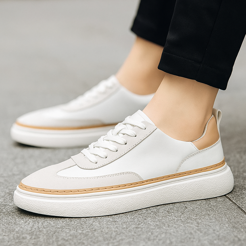 Asher | Men's Black Low-Top Leather Skate Shoes