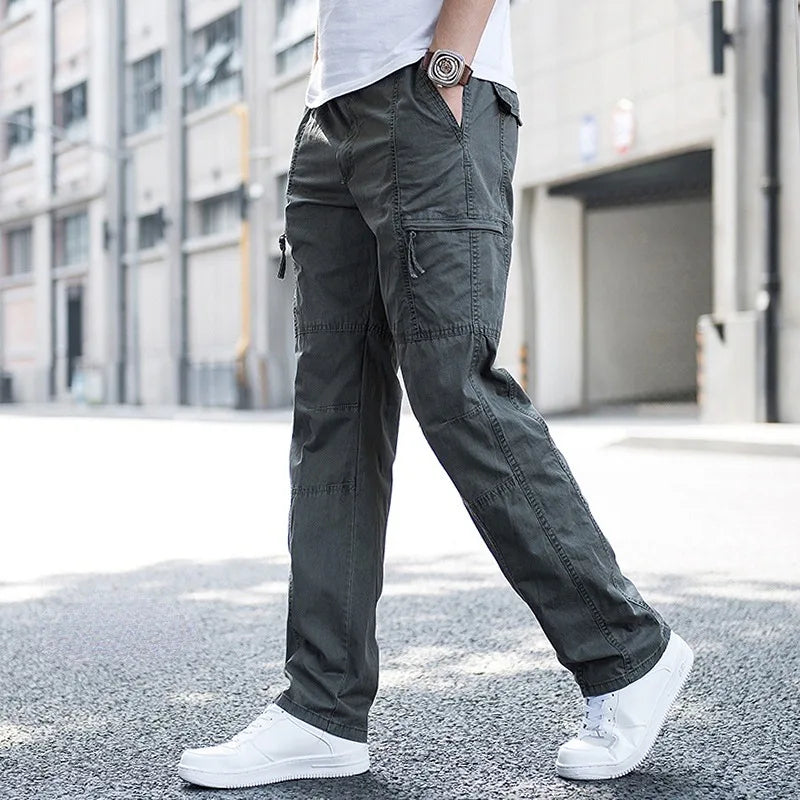 Men's Utility Cargo Pants | Elastic Waist & Zip Pocket
