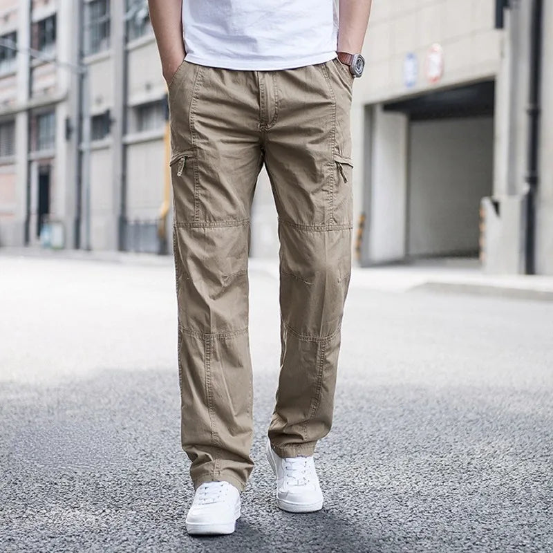 Men's Utility Cargo Pants | Elastic Waist & Zip Pocket