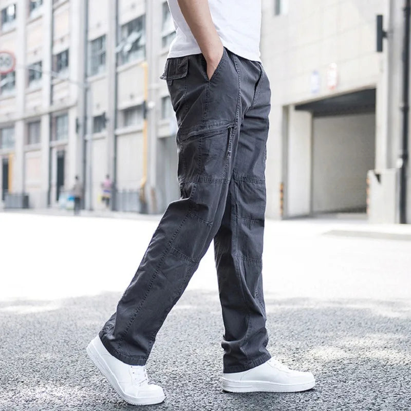 Men's Utility Cargo Pants | Elastic Waist & Zip Pocket