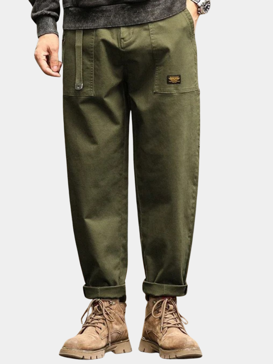 Men's Utility Cargo Pants | Flap Pockets & Pleated Waist