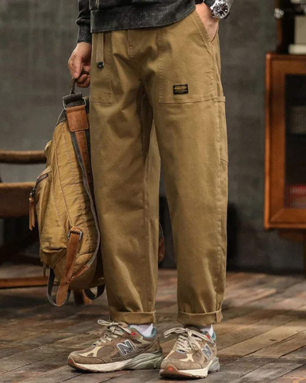 Men's Utility Cargo Pants | Flap Pockets & Pleated Waist