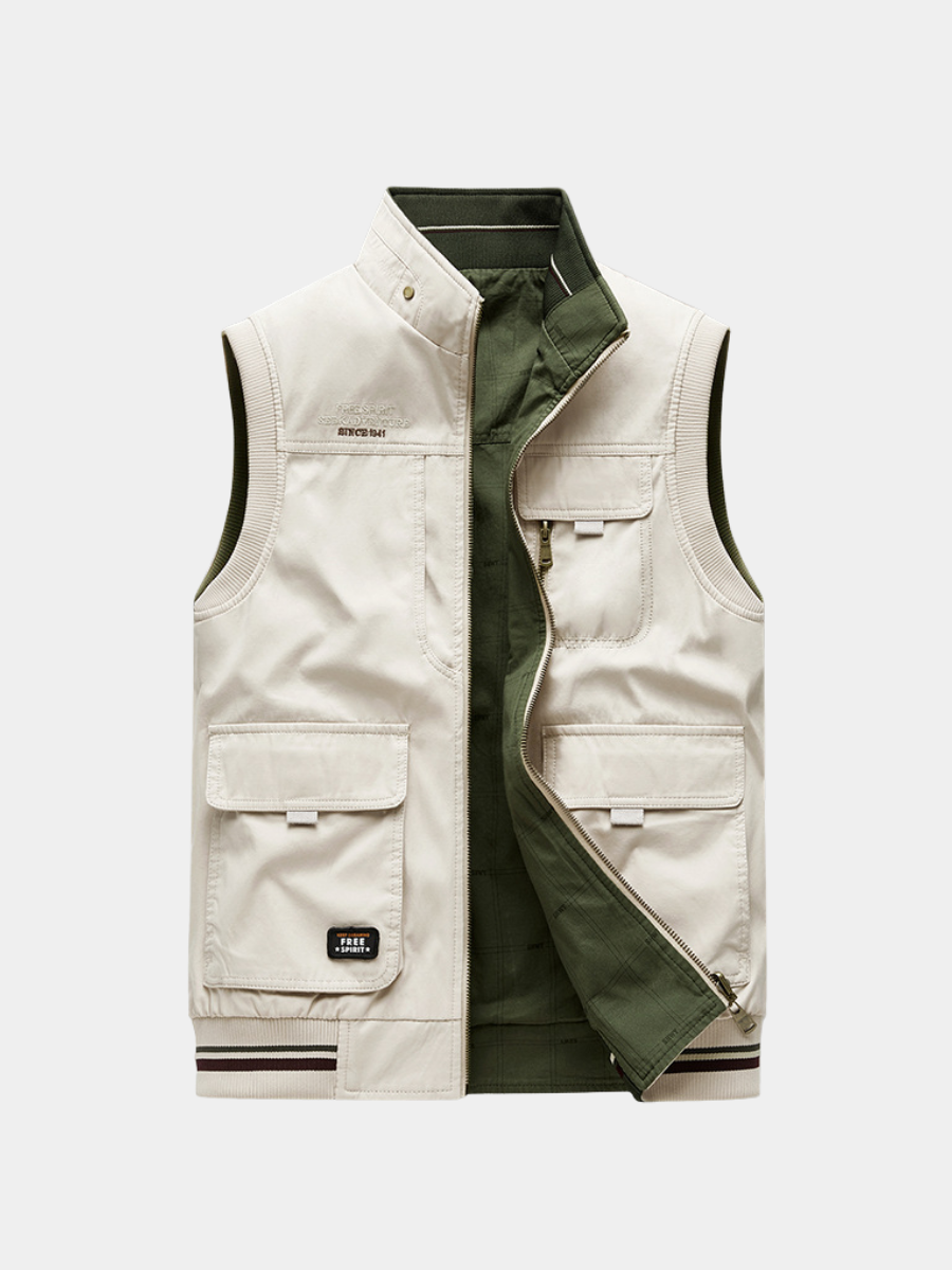Men's Utility Vest | Zip Front & Cargo Pockets