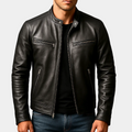 Men's Vintage Jacket | Stand Collar & Zip Pockets