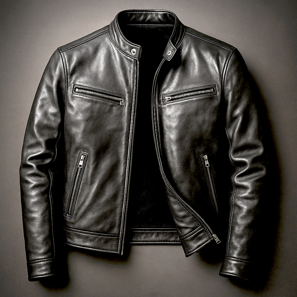Men's Vintage Jacket | Stand Collar & Zip Pockets