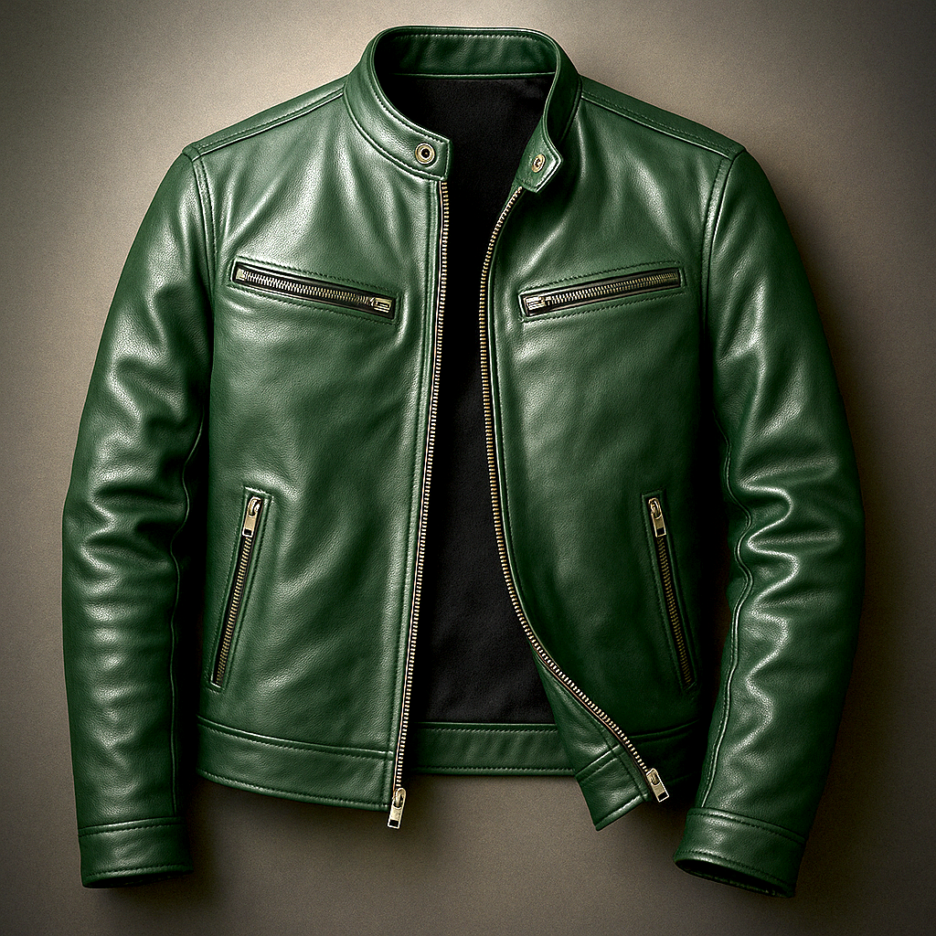 Men's Vintage Jacket | Stand Collar & Zip Pockets